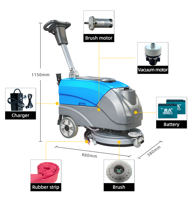 Промышленная коммерческая поло – обзор и цена Floor Scrubber Machine Walk Behind