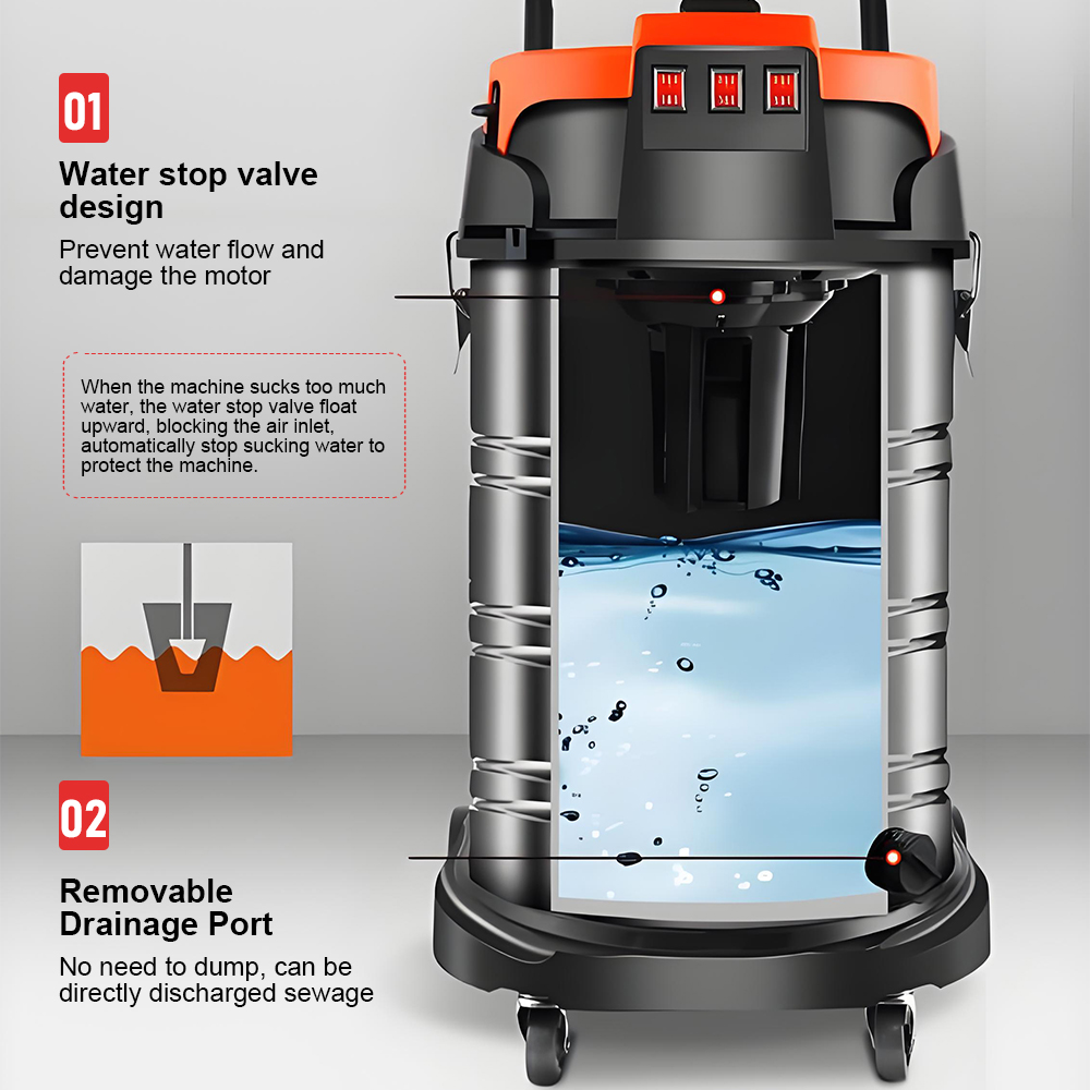 Пылесос TUNGFULL для влажной и – обзор и цена Wet Dry Vacuum 60L