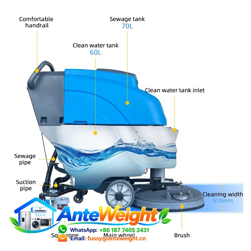 Промышленная ручная поломоечна – обзор и цена Floor Scrubber Machine Walk Behind